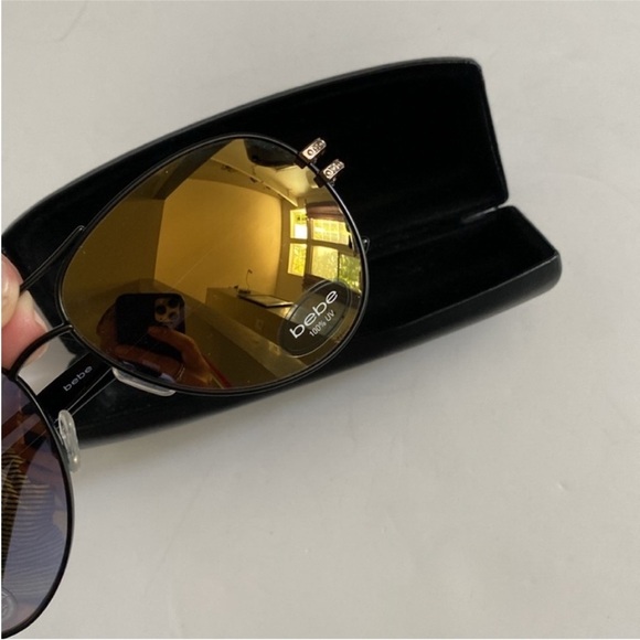 Bebe Sunglasses Double Bridge Aviator Swarovski Crystals Sunglasses New main image 12